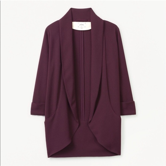 Wilfred Jackets & Blazers - ARITZIA Wilfred Cavalier Jacket Deep Plum Size 2 Open Front Blazer